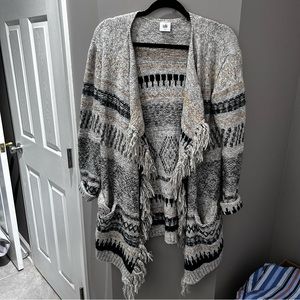 CAbi Shetland Fringe Cardigan Sweater-Sm
